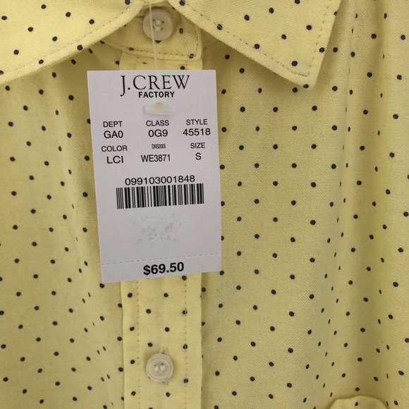 NWT J. Crew Factory 100% cotton mini dot button down shirt - Picture 2 of 5